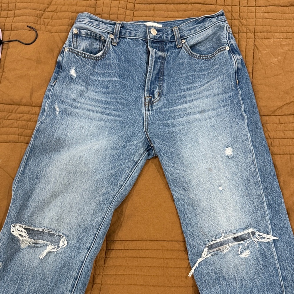 Pistola Women's Distressed Blue Cropped Jeans